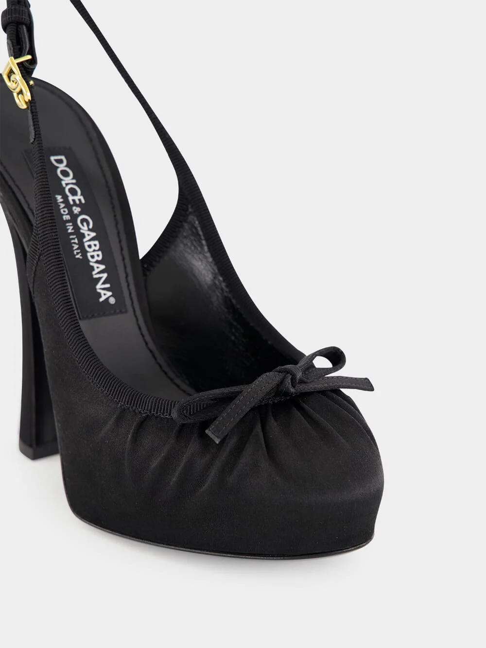 Black Satin Slingbacks - Image 7