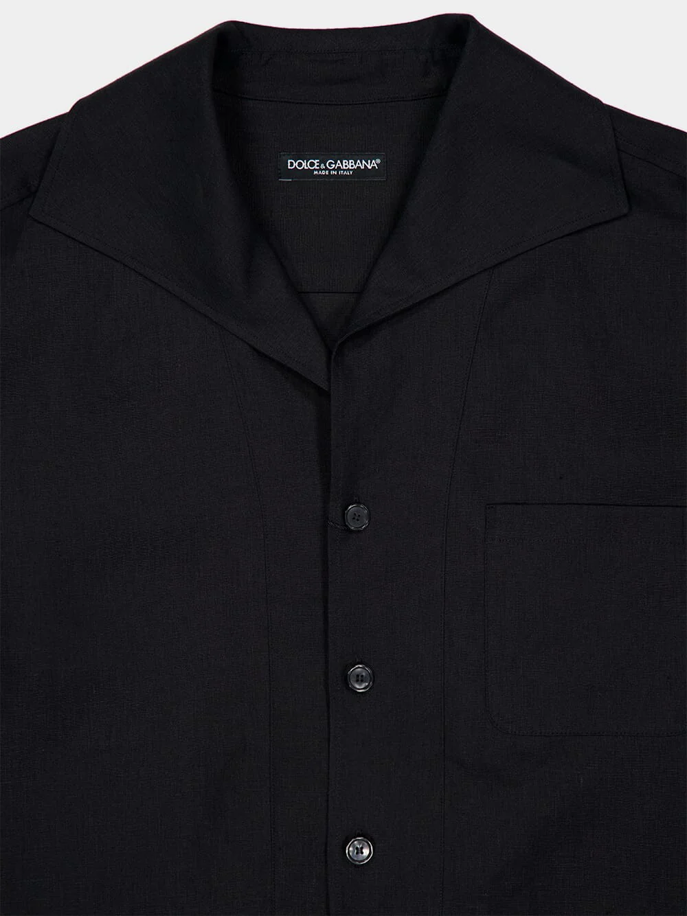 Black Short-Sleeve Cotton Shirt - Image 4