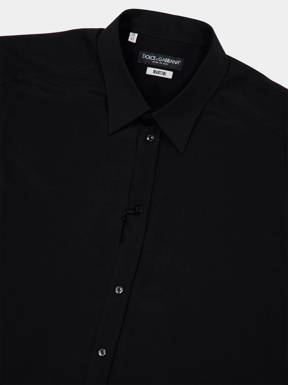 Black Silk Crêpe de Chine Martini Shirt - Image 3