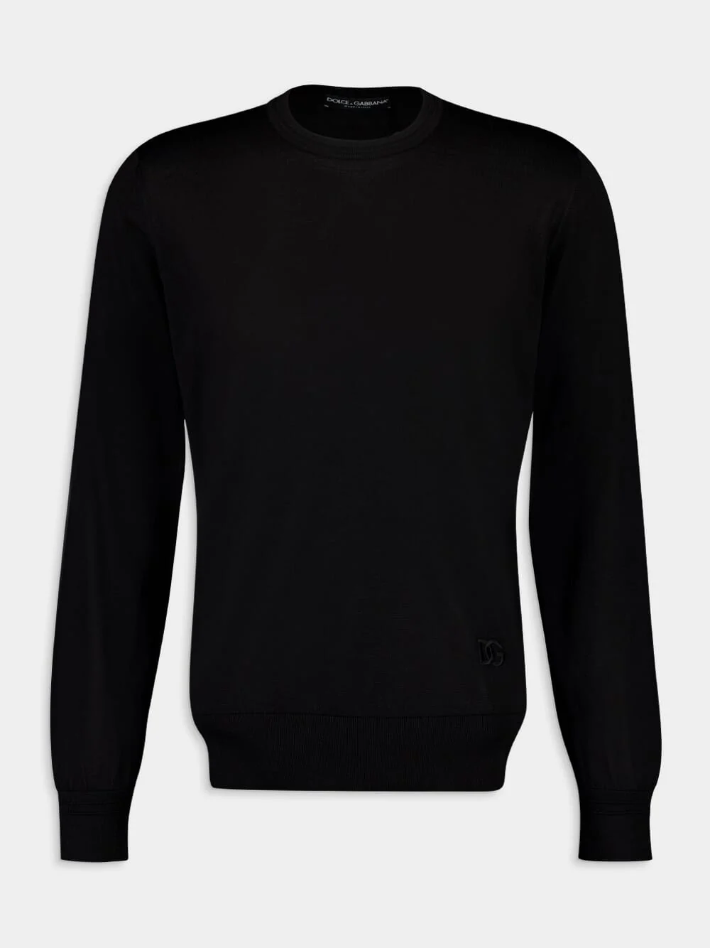 Black Silk Crewneck Pullover