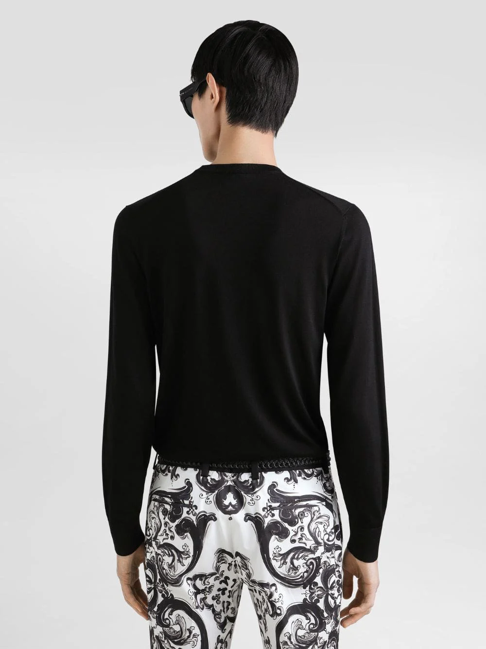 Black Silk Crewneck Pullover - Image 4