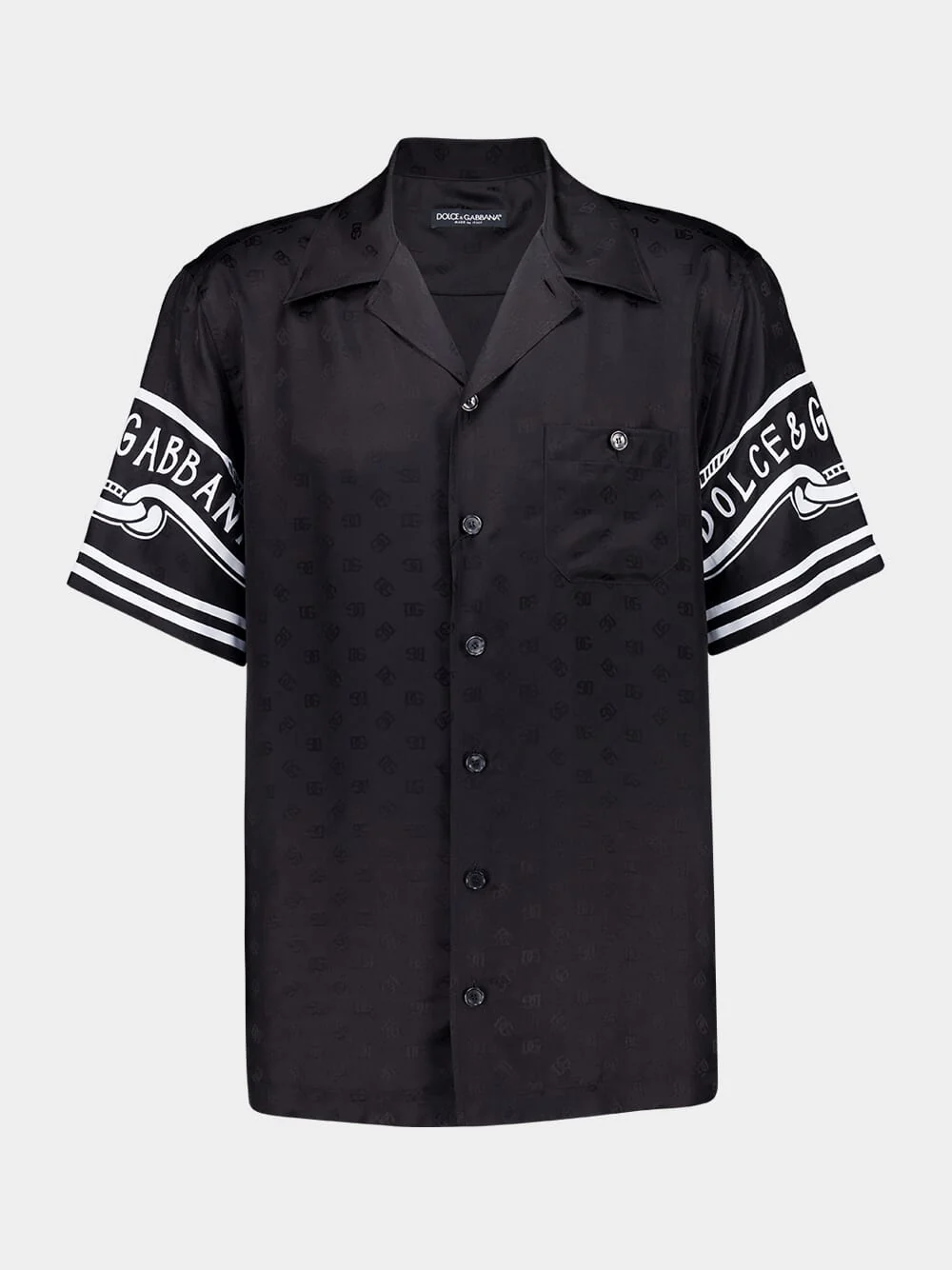 Black Silk Hawaiian Shirt with Bandanna Print - Image 2