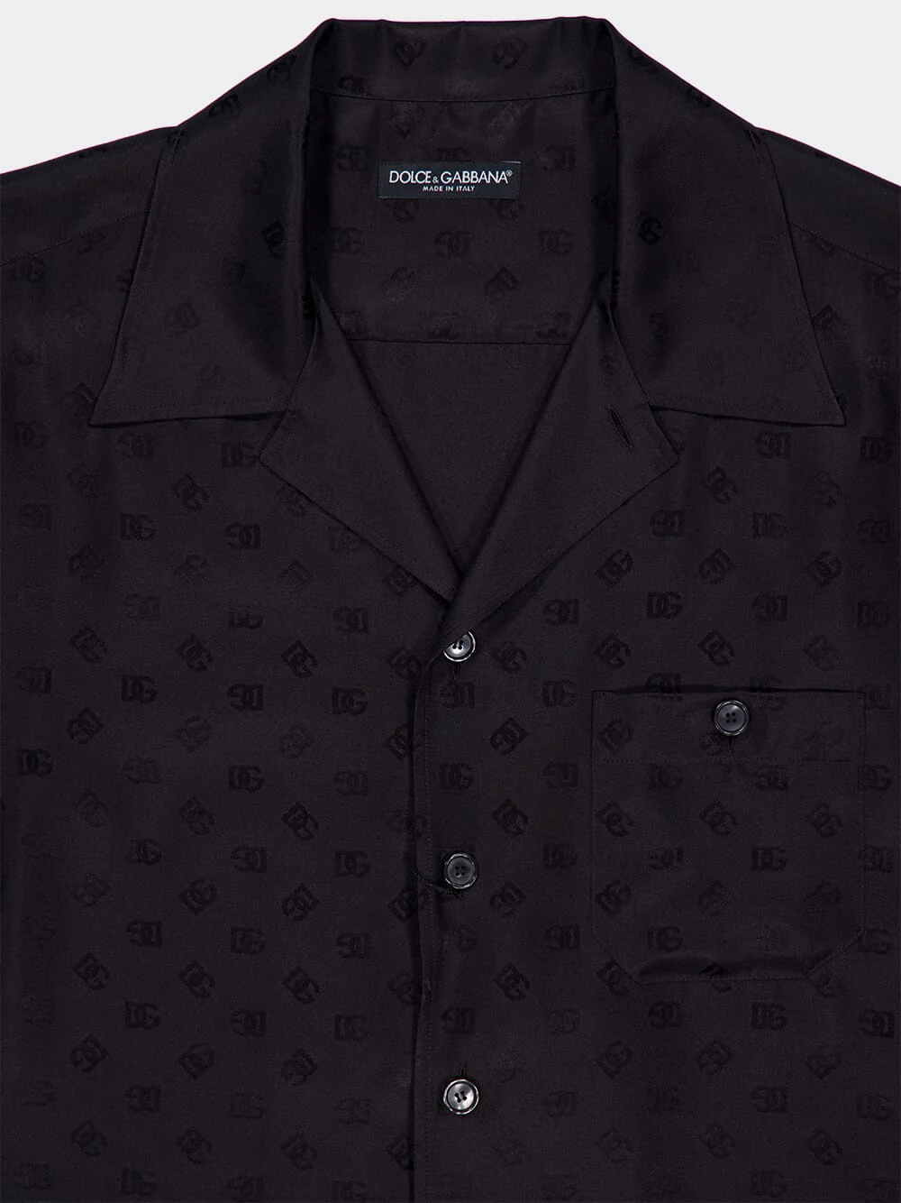 Black Silk Hawaiian Shirt with Bandanna Print - Image 5