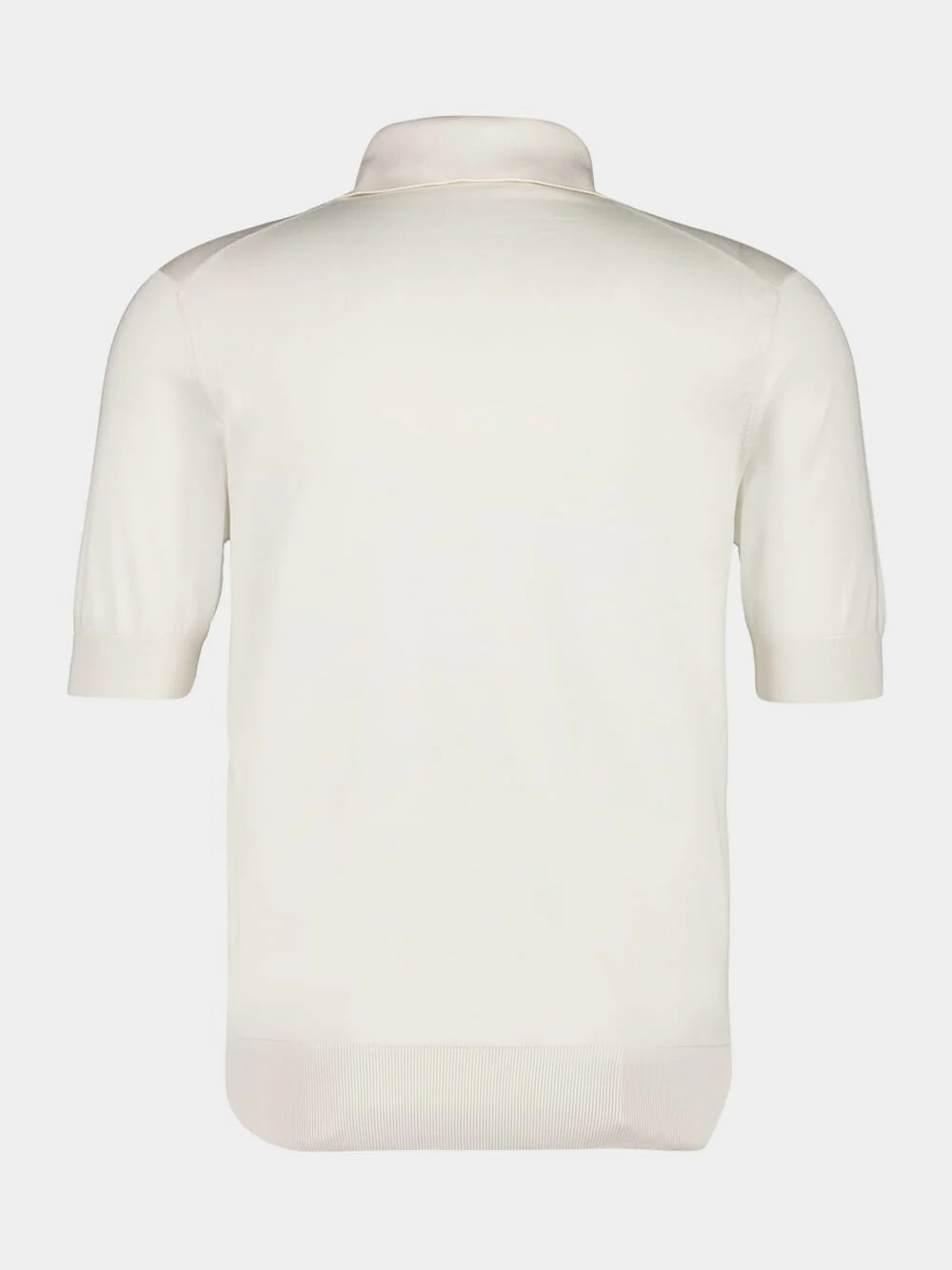 Black Silk Knit Polo Shirt - Image 2