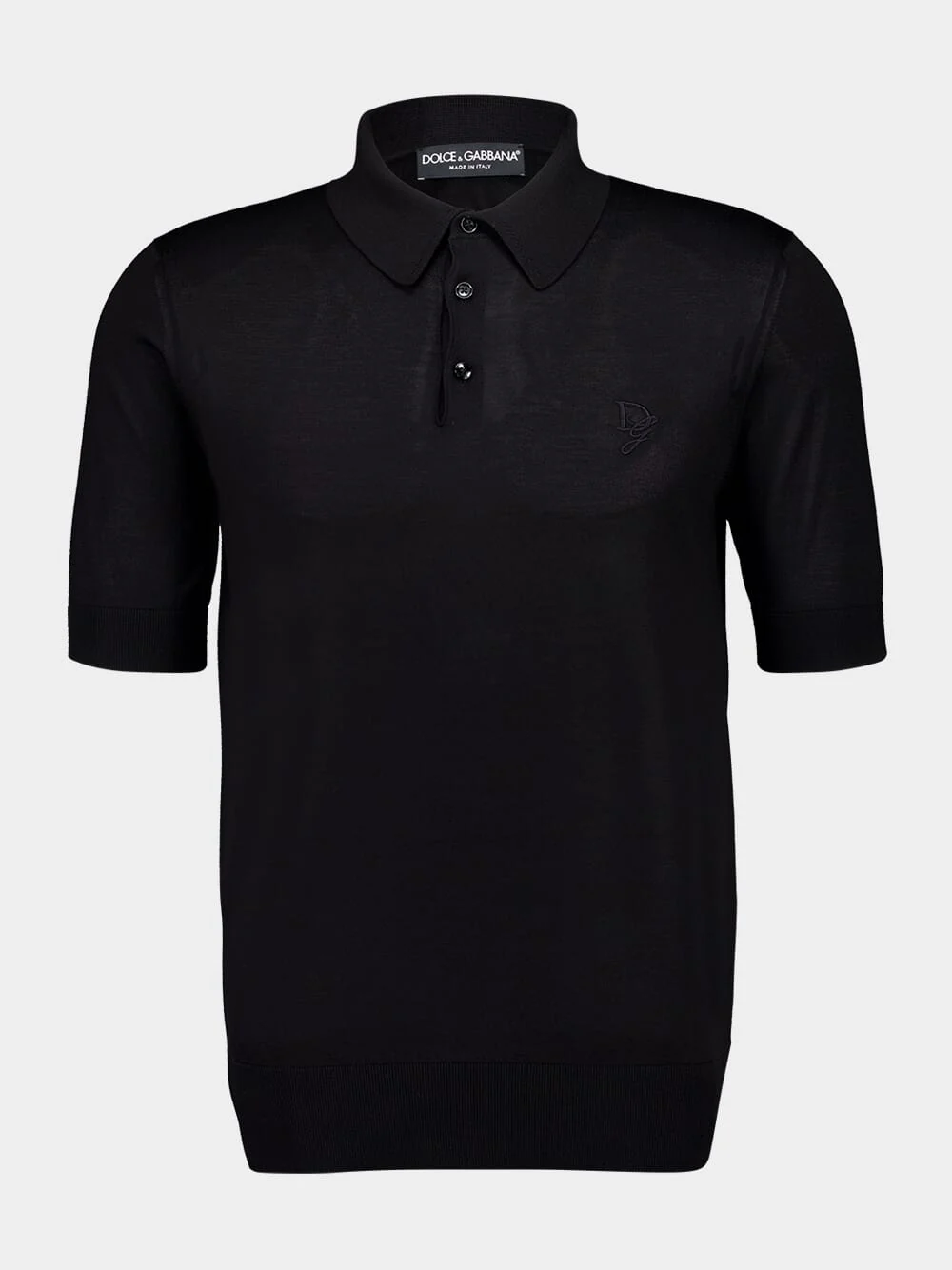 Black Silk Polo Shirt