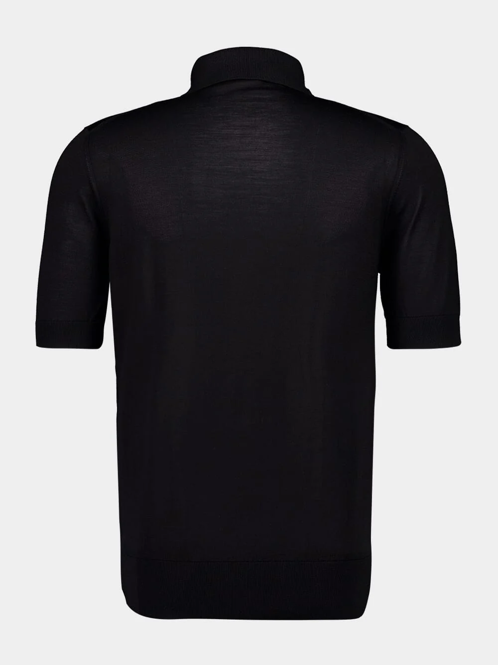Black Silk Polo Shirt - Image 2