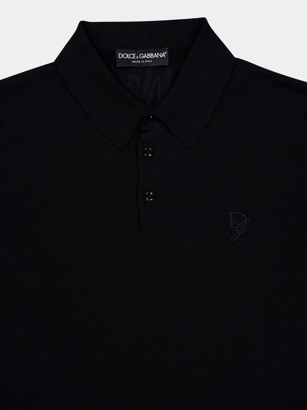 Black Silk Polo Shirt - Image 3