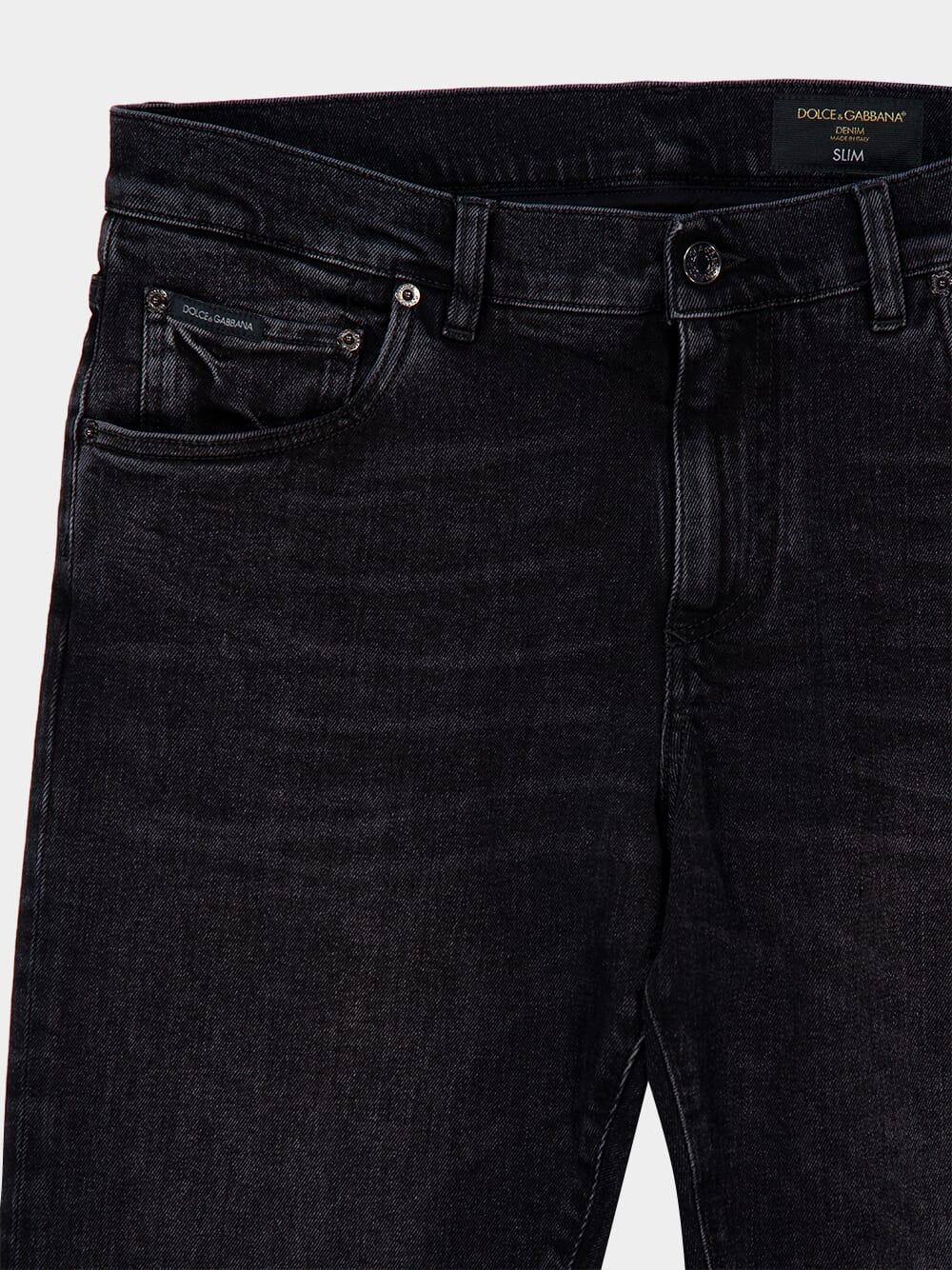 Black Slim-Fit Stretch Cotton Jeans - Image 5