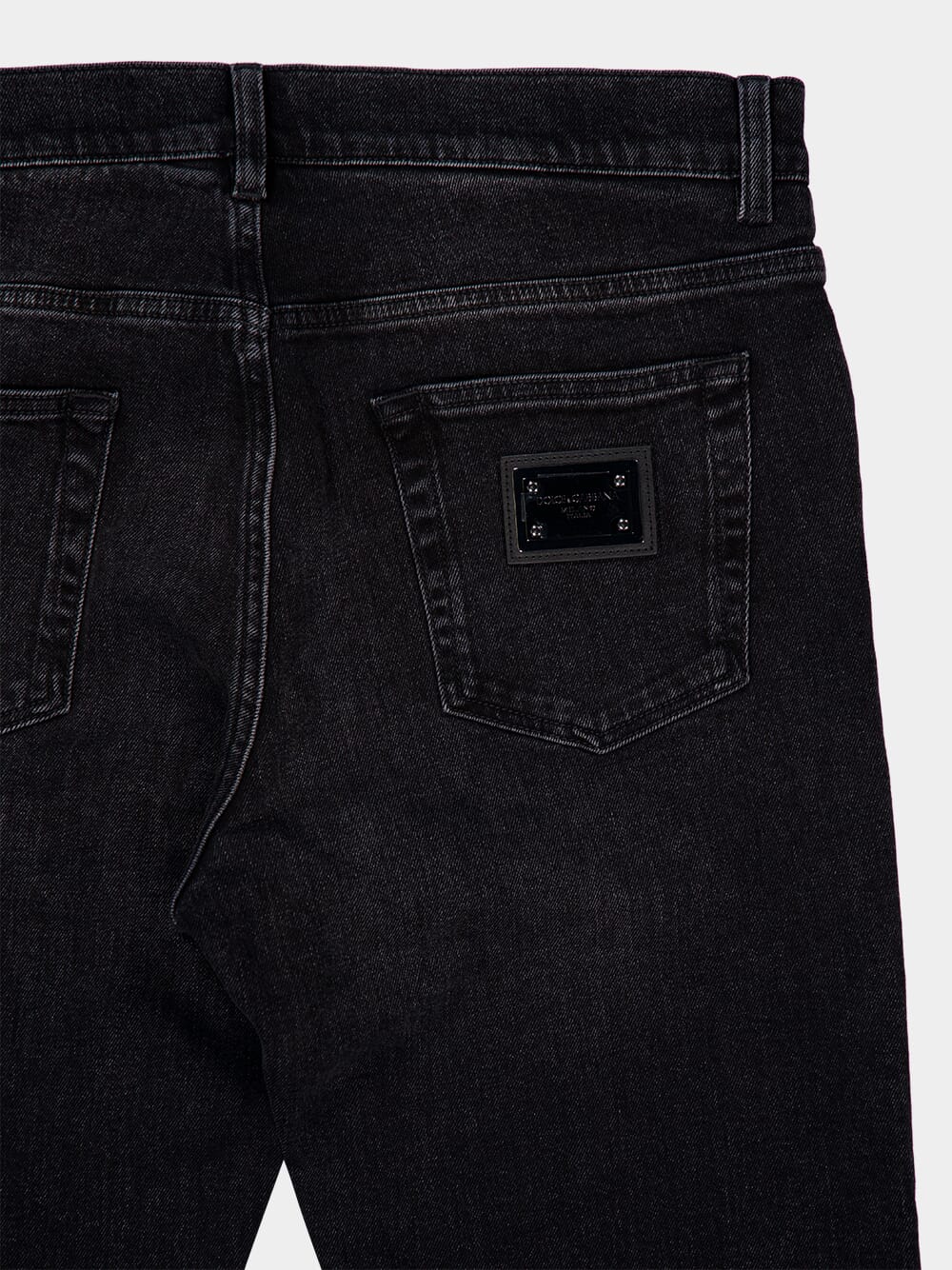 Black Slim-Fit Stretch Cotton Jeans - Image 6