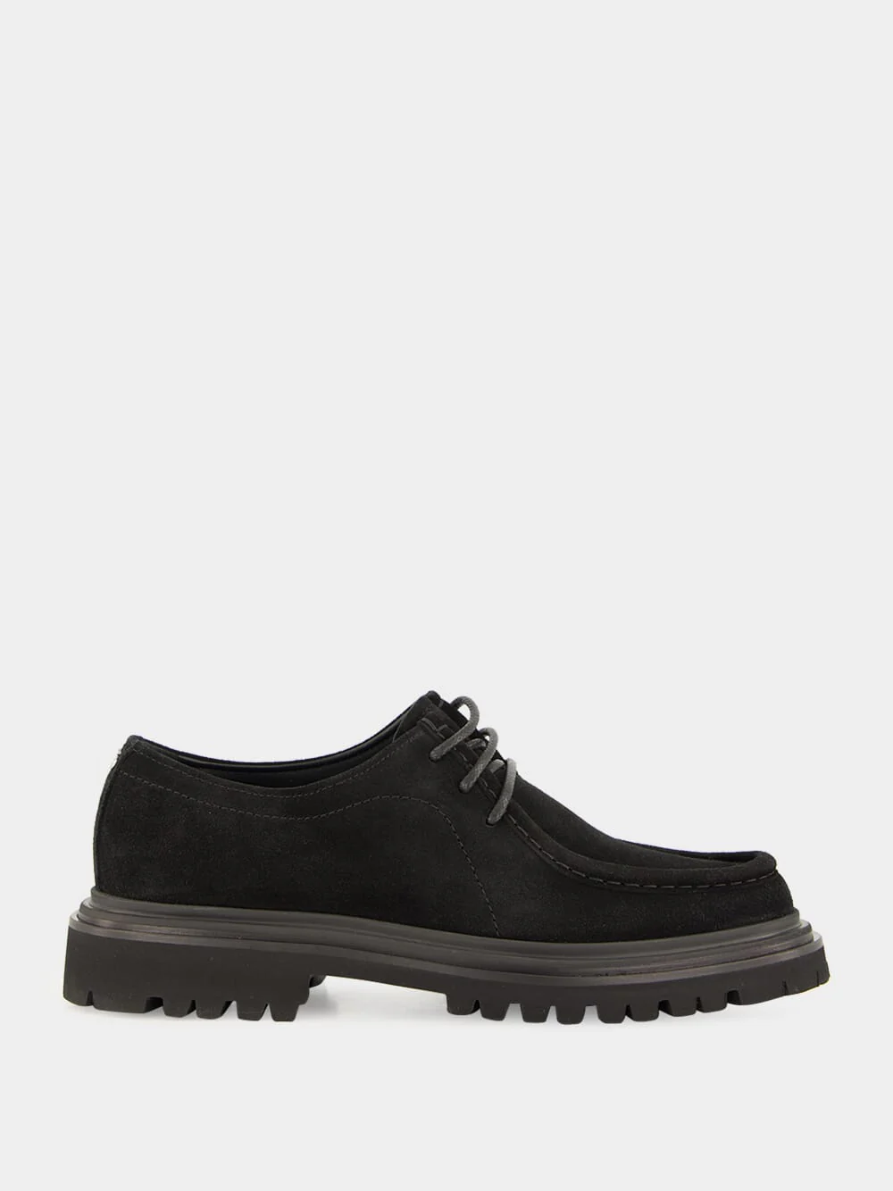 Black Split Calfskin Derby Shoes