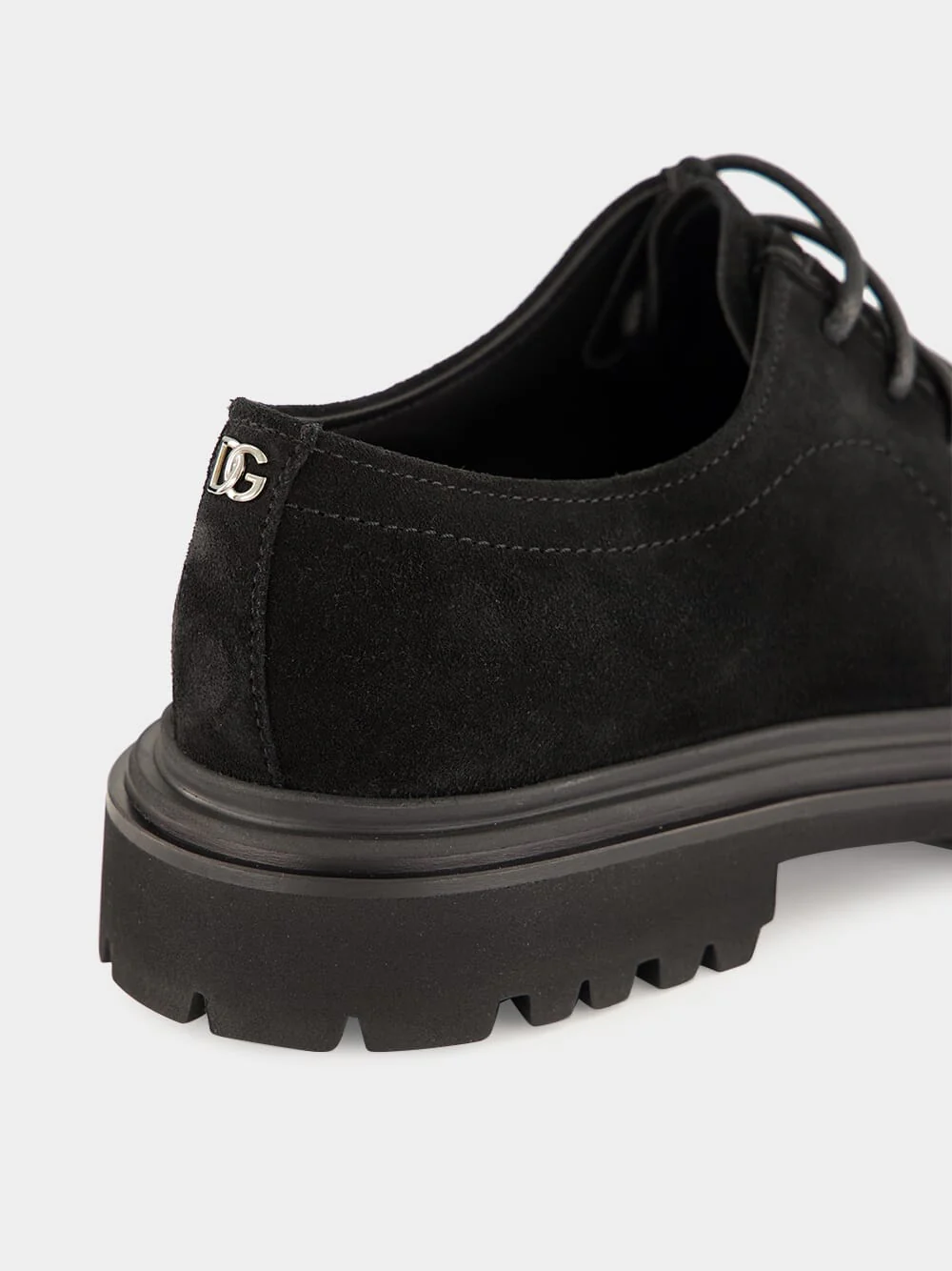 Black Split Calfskin Derby Shoes - Image 7