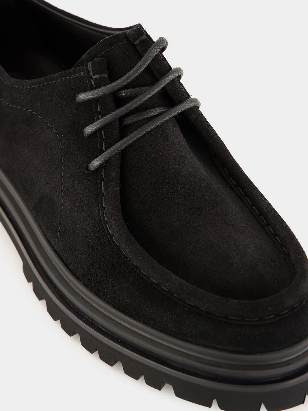 Black Split Calfskin Derby Shoes - Image 8