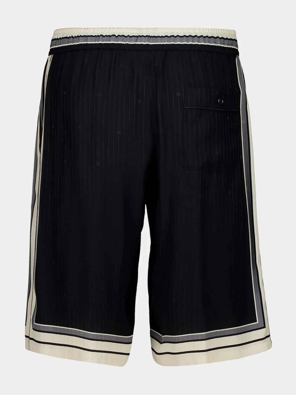 Black Vanity Silk Bermuda Shorts with Logo - Image 3