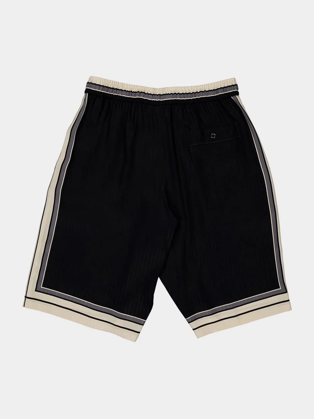 Black Vanity Silk Bermuda Shorts with Logo - Image 7