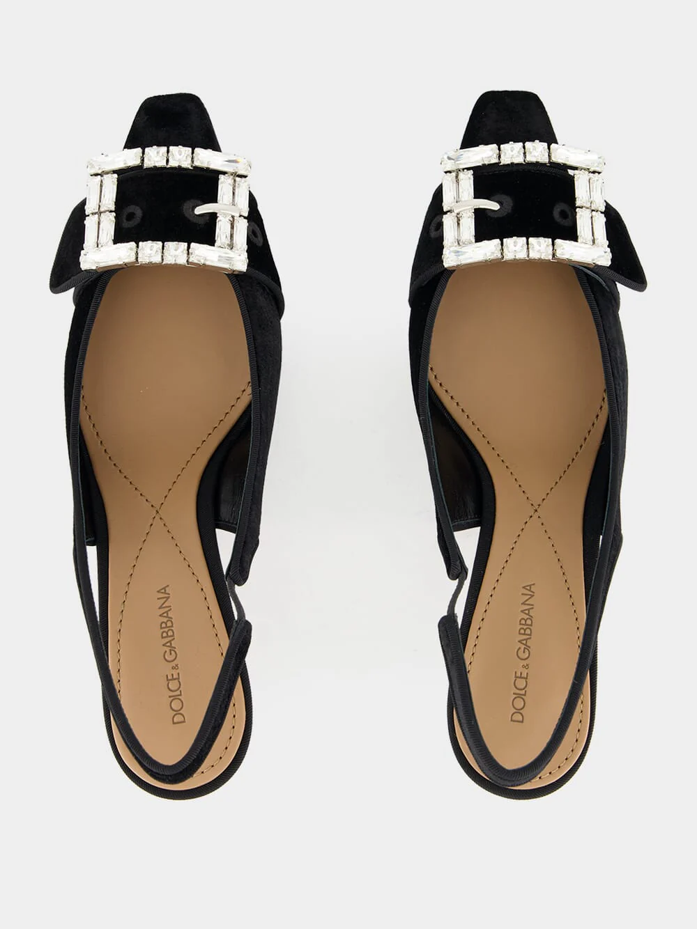 Black Velvet Slingbacks with Jeweled Buckle - Image 11