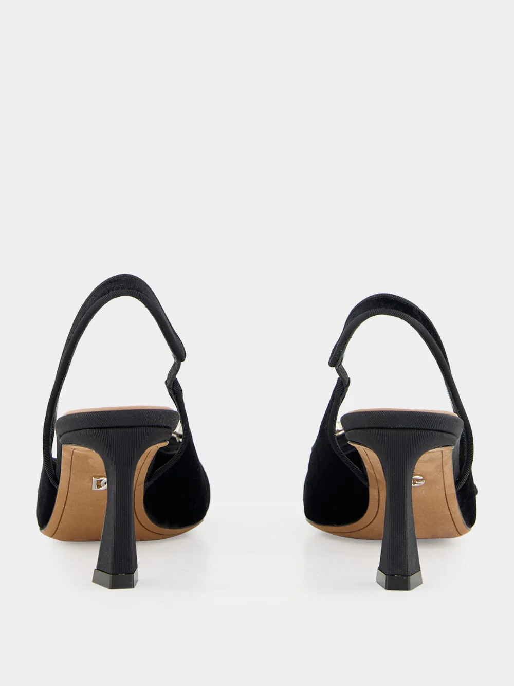 Black Velvet Slingbacks with Jeweled Buckle - Image 12