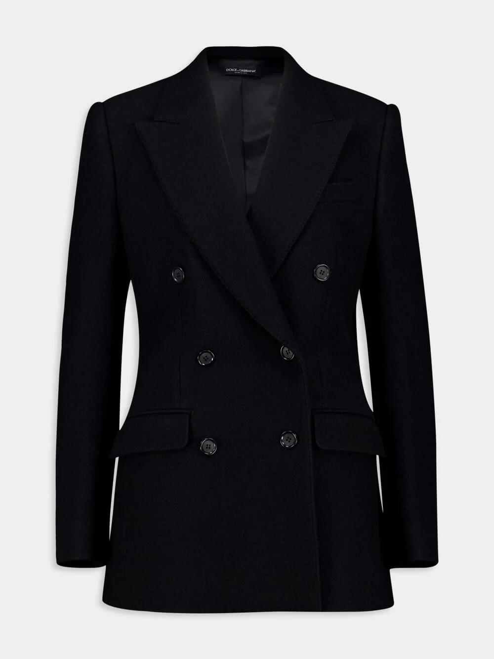 Black Wool Cloth Double-Breasted Jacket - Image 2