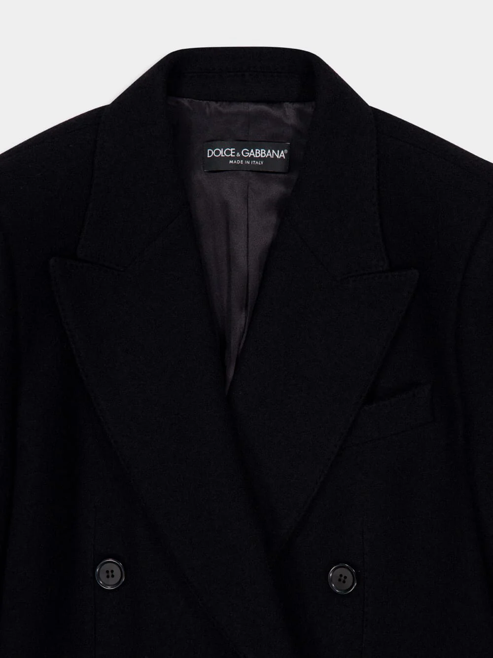 Black Wool Cloth Double-Breasted Jacket - Image 5