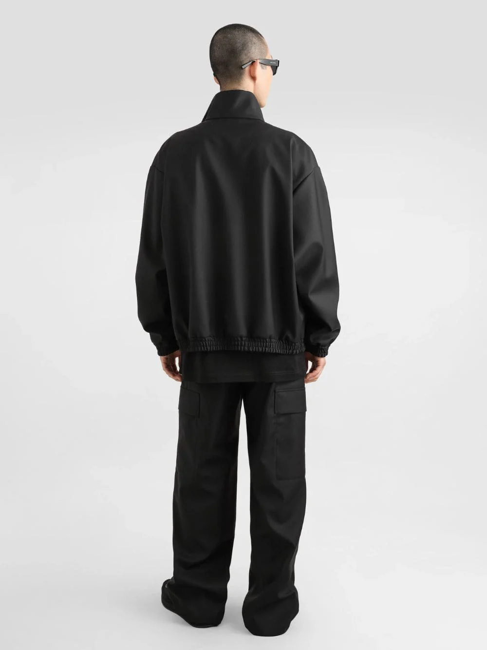 Black Wool High-Neck Jacket - Image 3