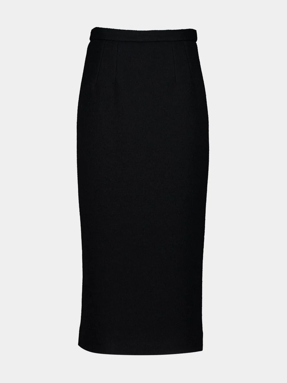 Black Wool Pencil Skirt