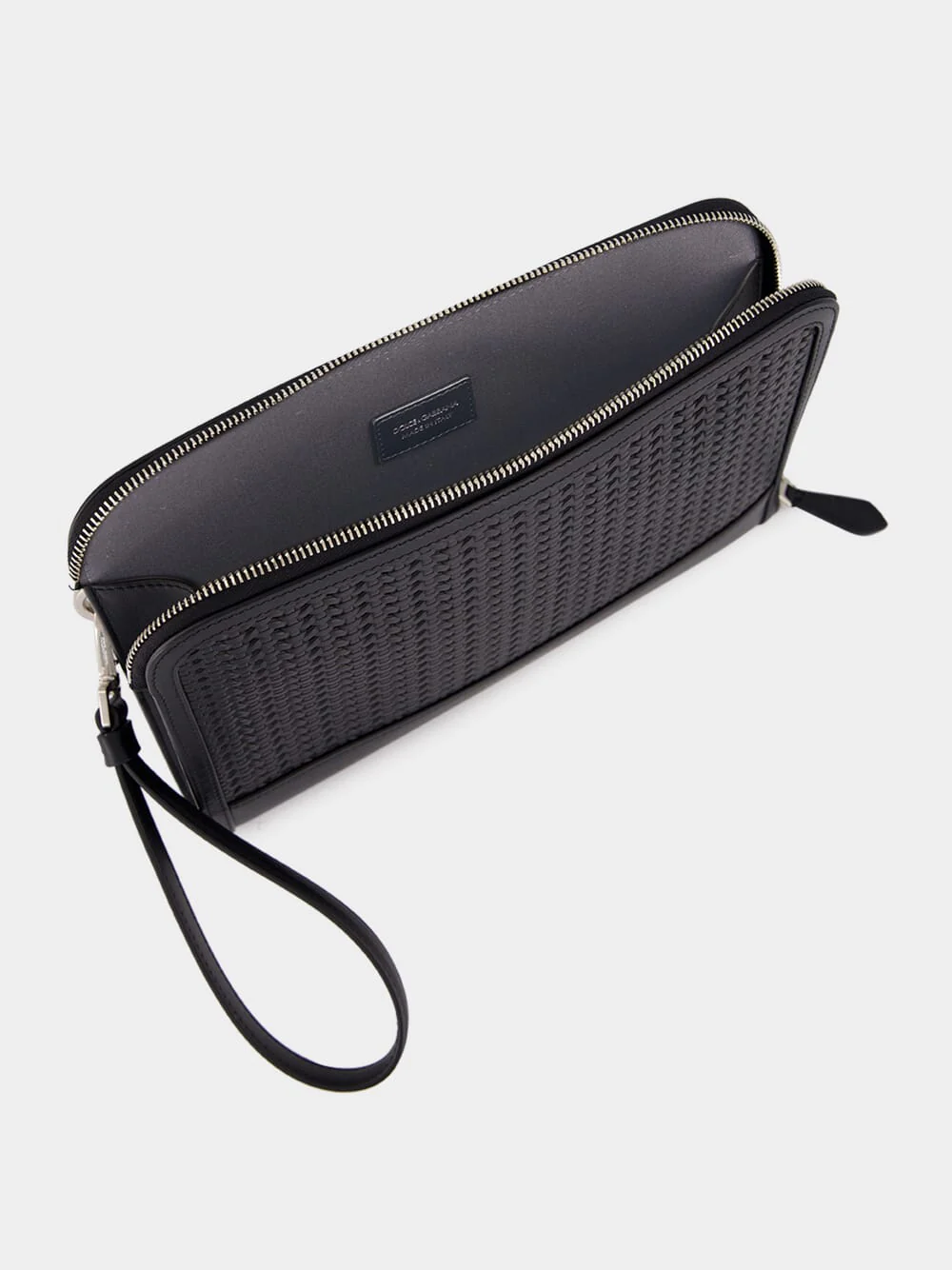 Black Woven Calfskin Clutch Bag - Image 5