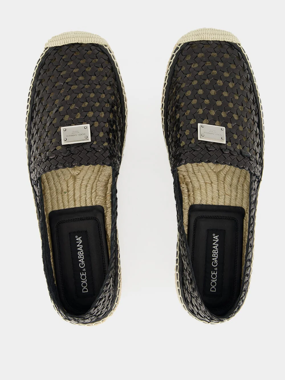 Black Woven Calfskin Espadrilles - Image 4