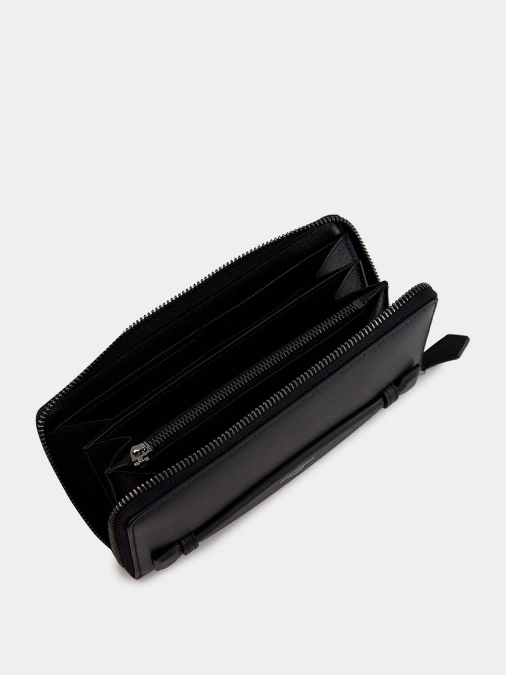 Black Zip-Around Calfskin Wallet - Image 3