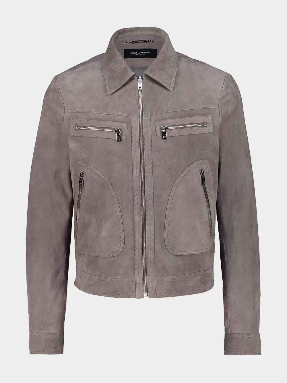 Grey Suede Intarsia Jacket