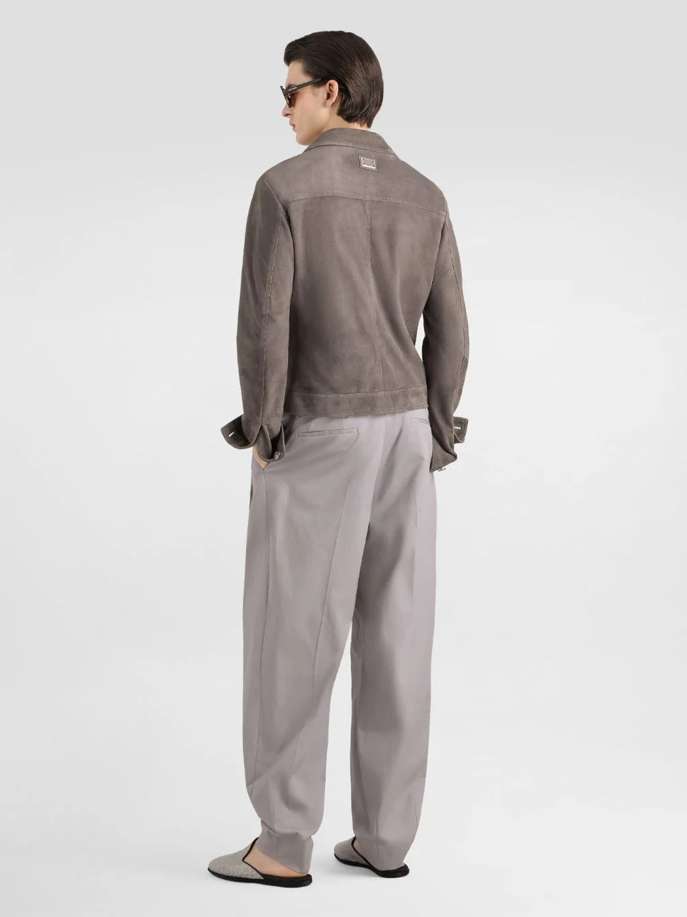 Grey Suede Intarsia Jacket - Image 4