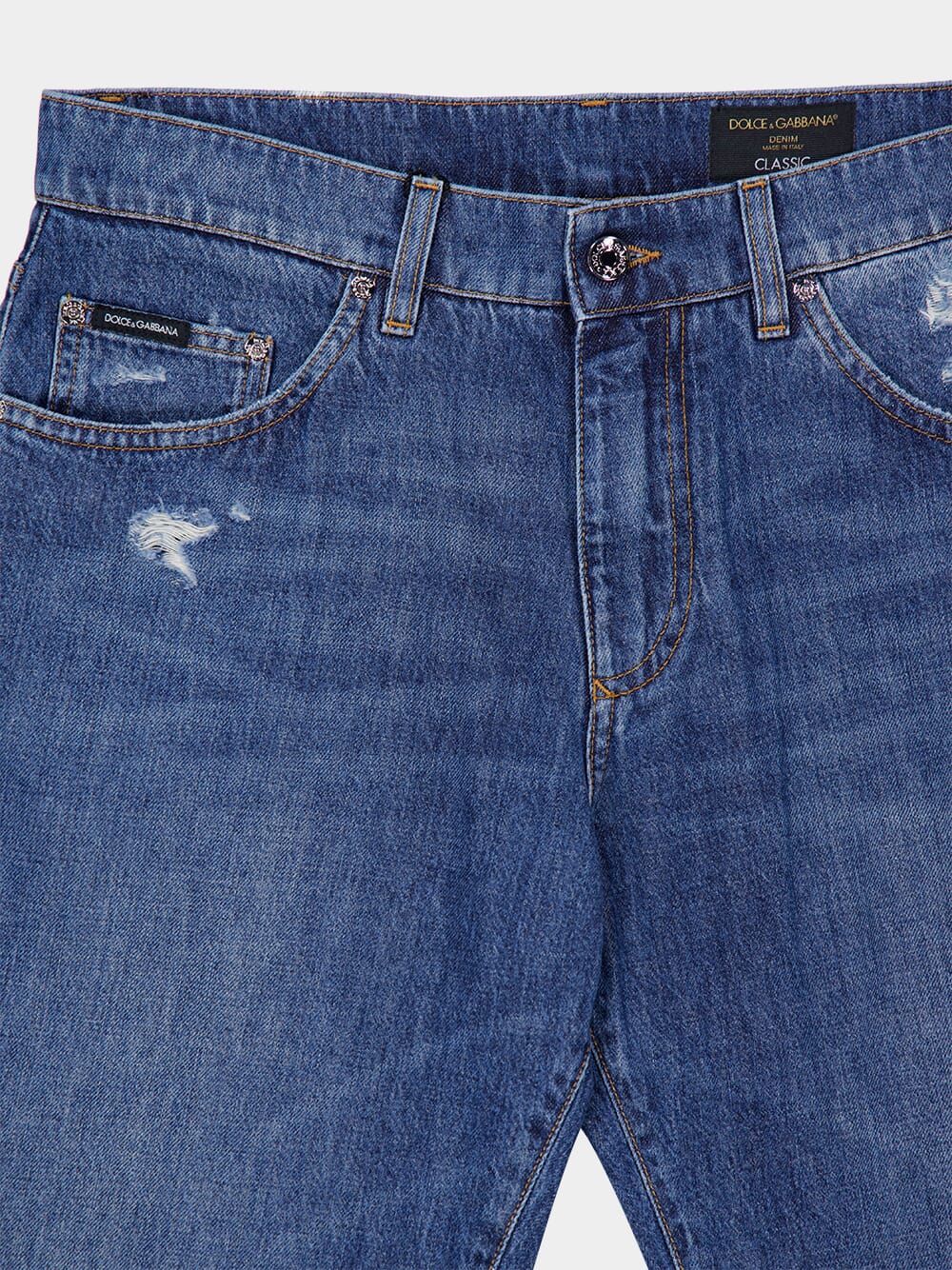 Blue Classic Cotton Jeans with Tag - Image 5