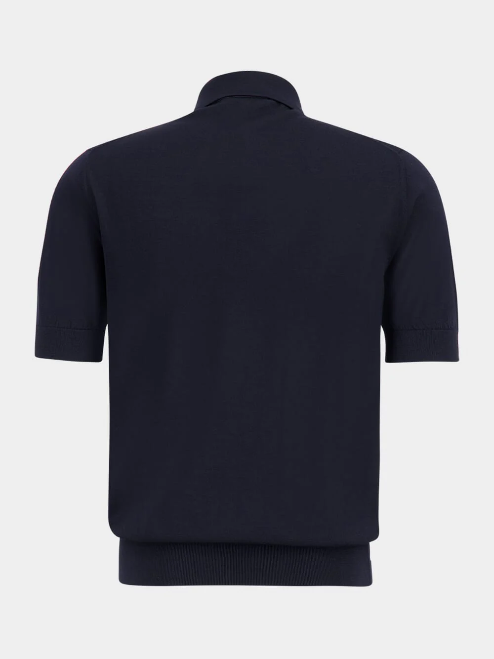 Blue Fine-Gauge Wool Polo Shirt - Image 3
