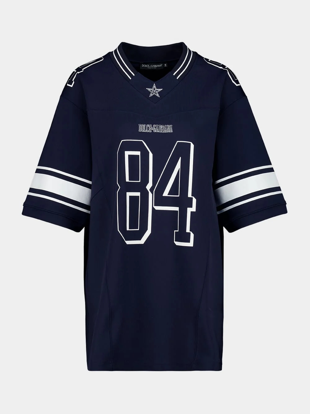 Blue Printed T-Shirt with Patch Detail