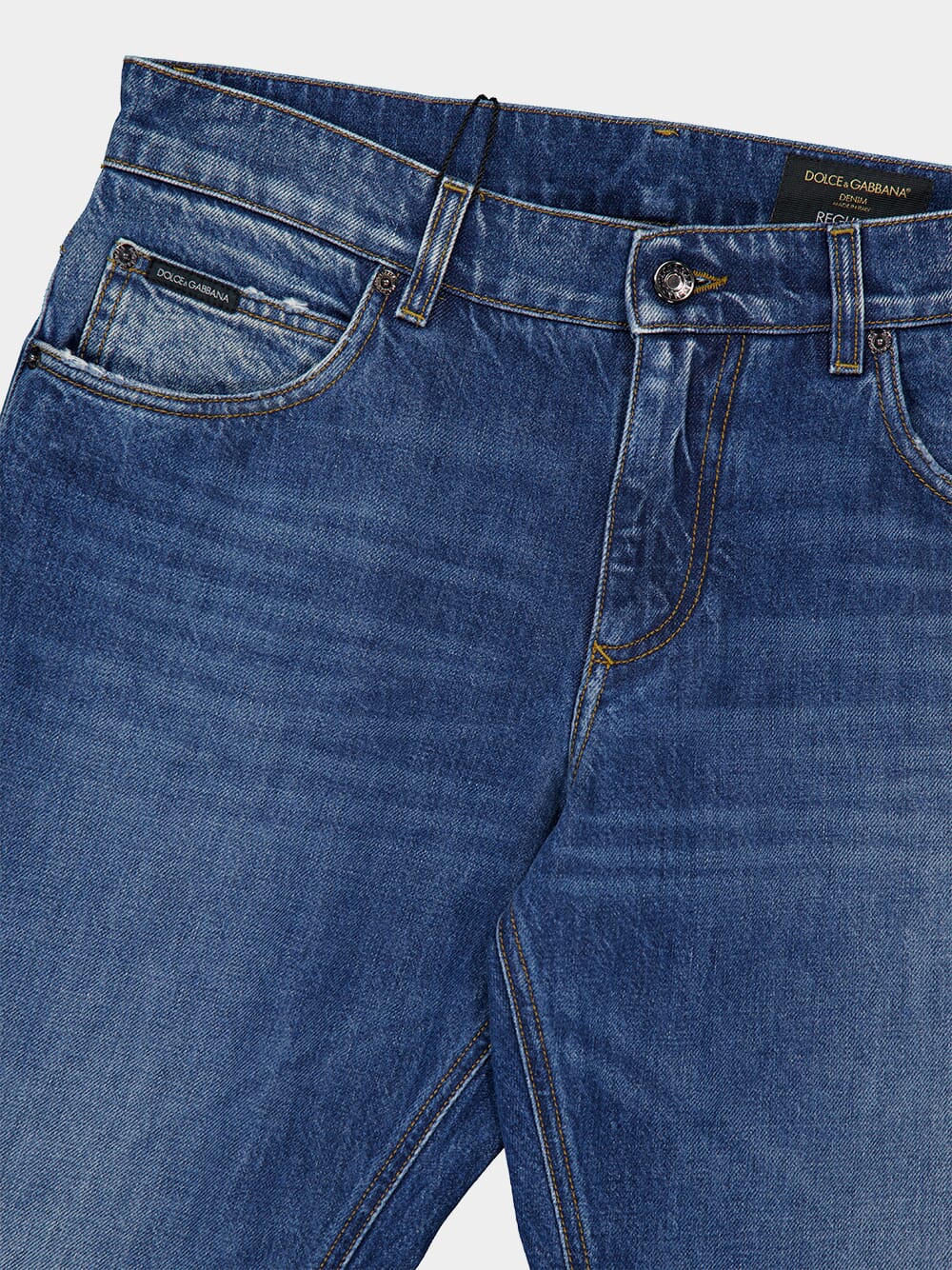 Blue Straight Fit Cotton Jeans - Image 3