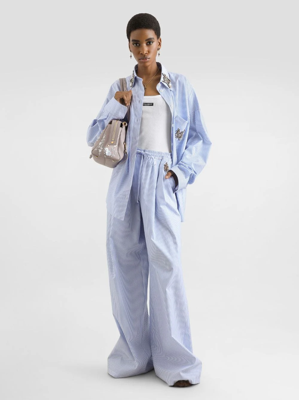 Blue Striped Poplin Shirt