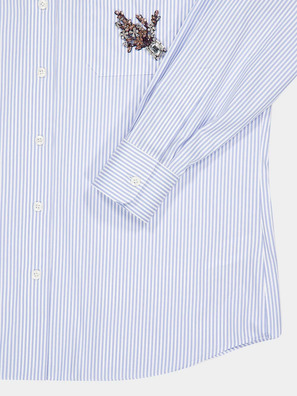 Blue Striped Poplin Shirt - Image 6