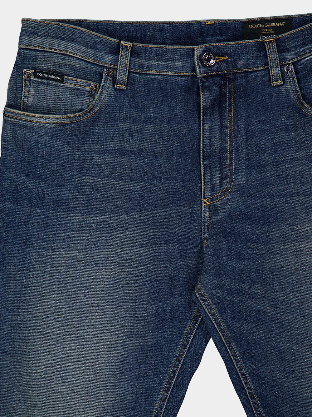 Blue Washed Loose Fit Jeans - Image 3