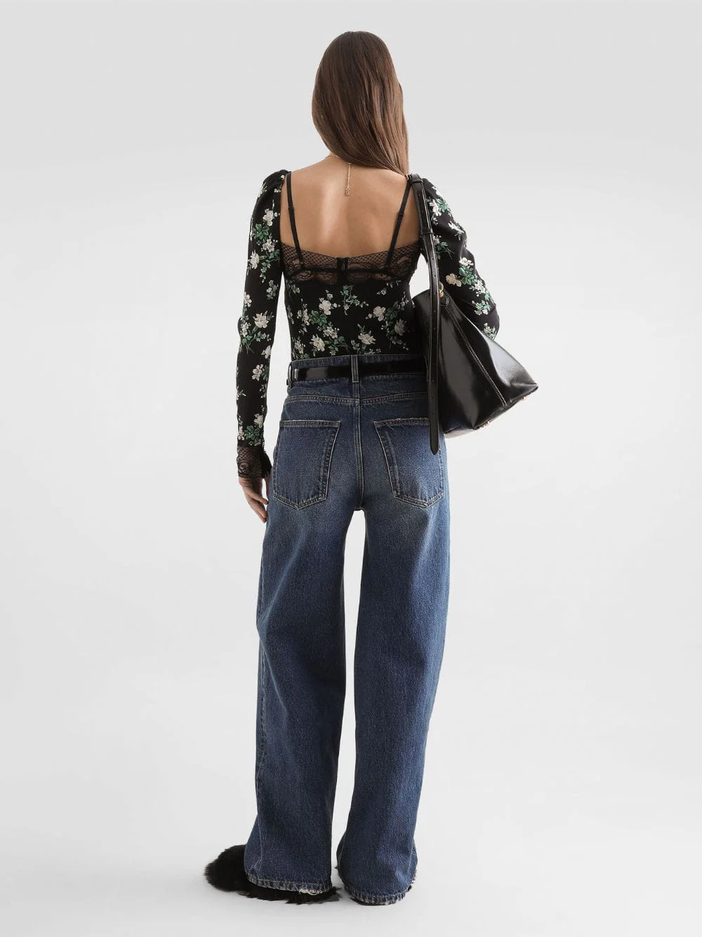 Blue Wide-Leg Denim Trousers - Image 4