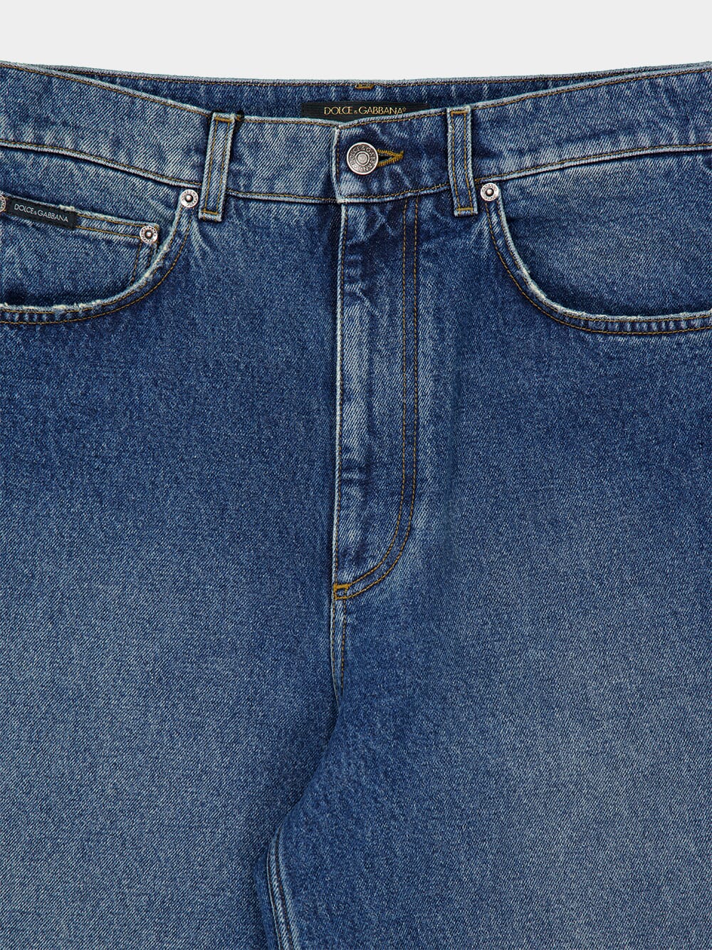 Blue Wide-Leg Denim Trousers - Image 5