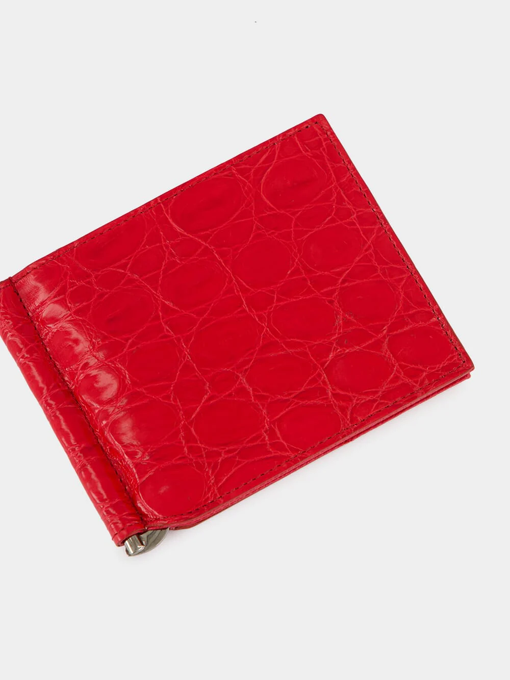 Bordeaux Caiman Leather Bifold Wallet - Image 3