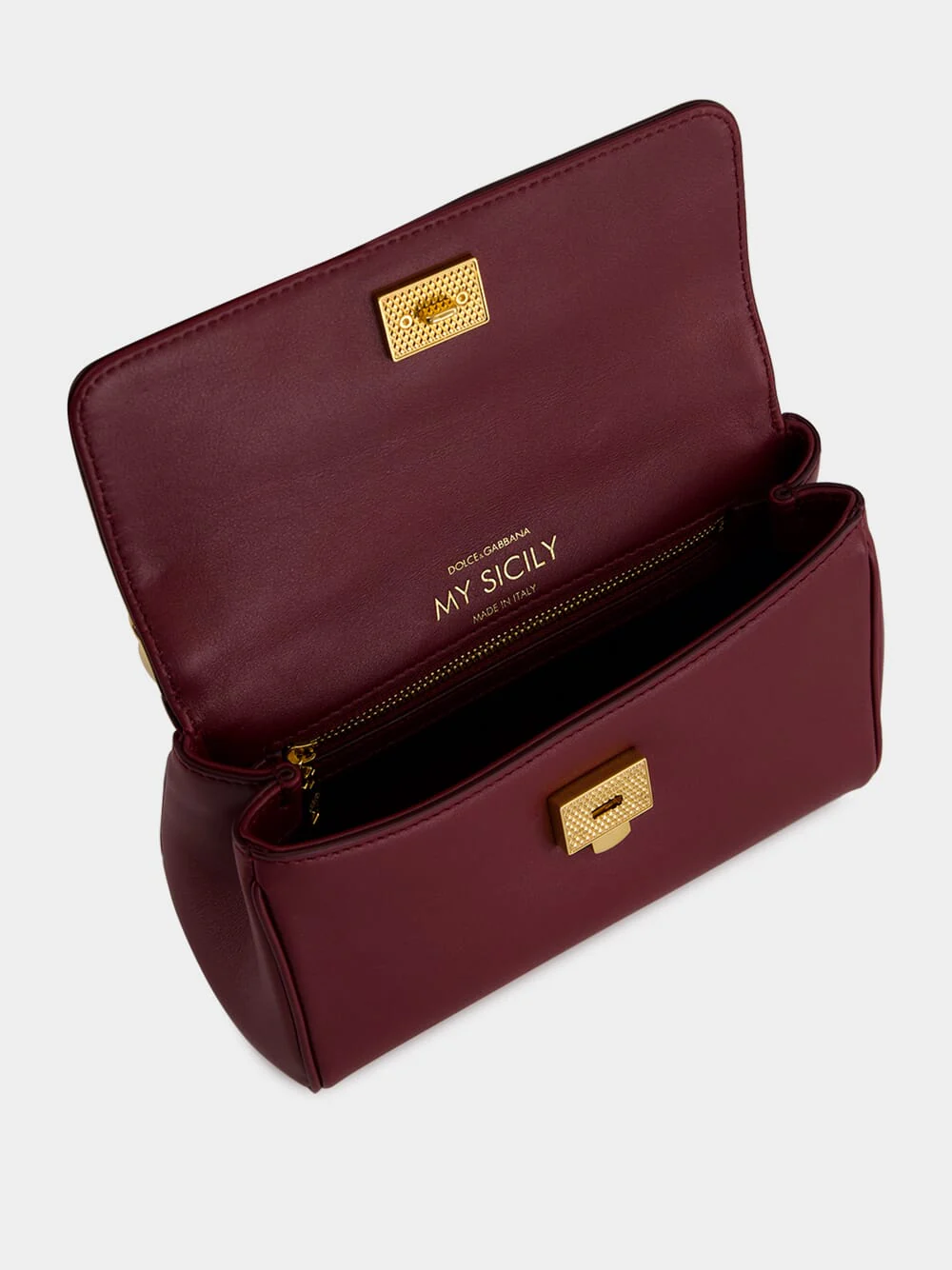 Bordeaux My Sicily Mini Calfskin Handbag - Image 6