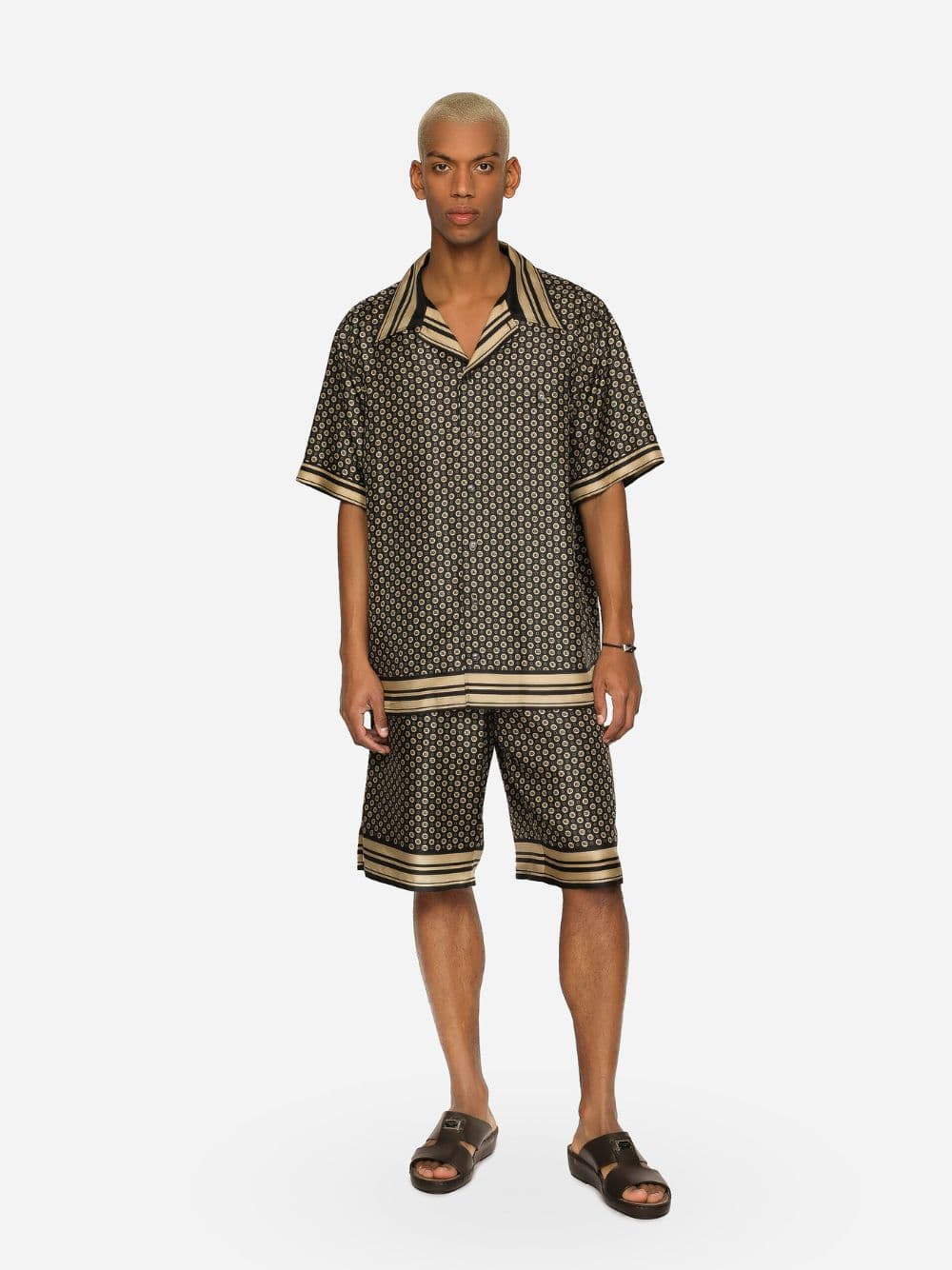 DG Logo Print Silk Twill Shorts - Image 2