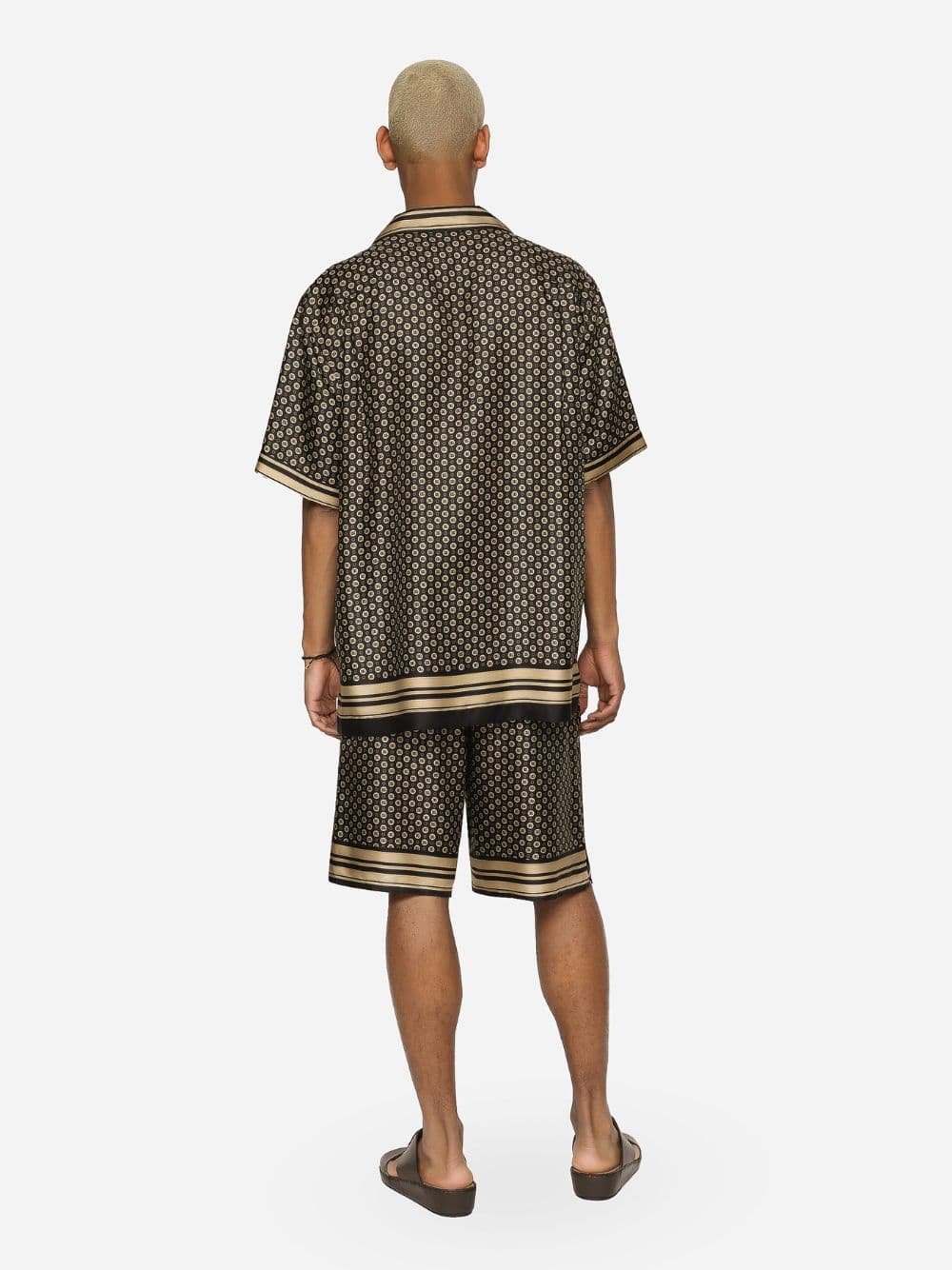 DG Logo Print Silk Twill Shorts - Image 4