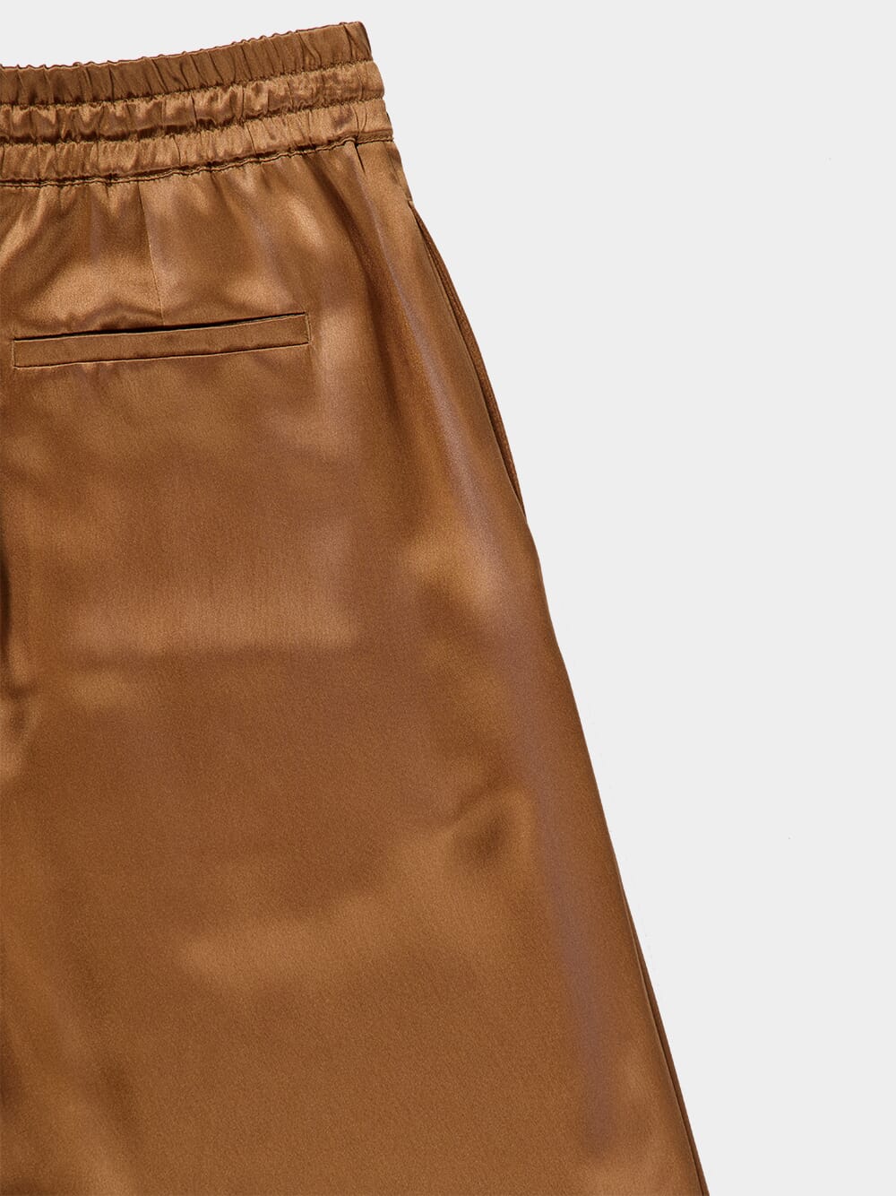Brown Double Silk Satin Pajama Pants - Image 6