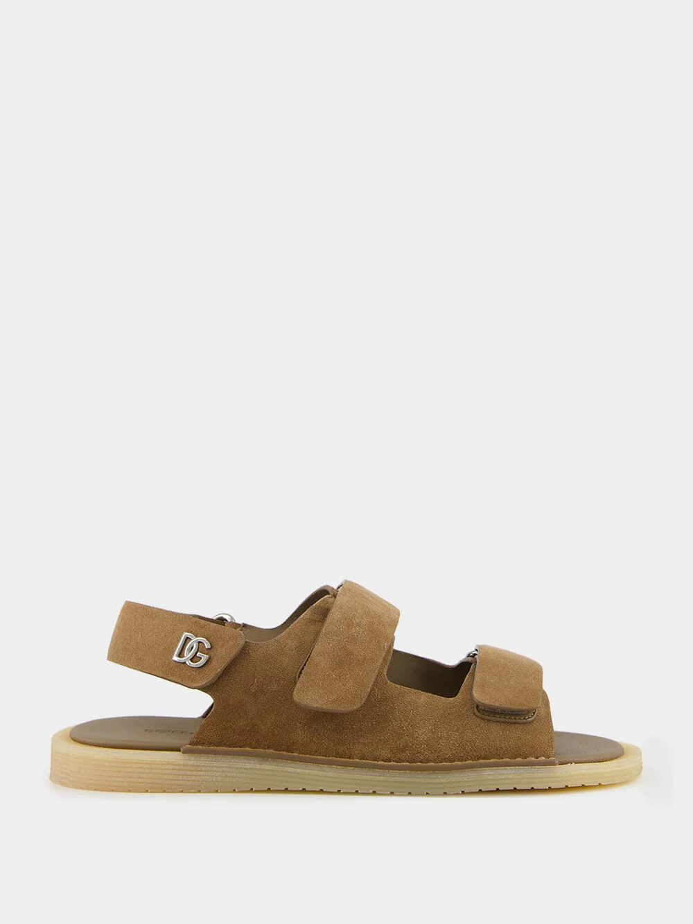 Brown Double Strap Suede Sandals
