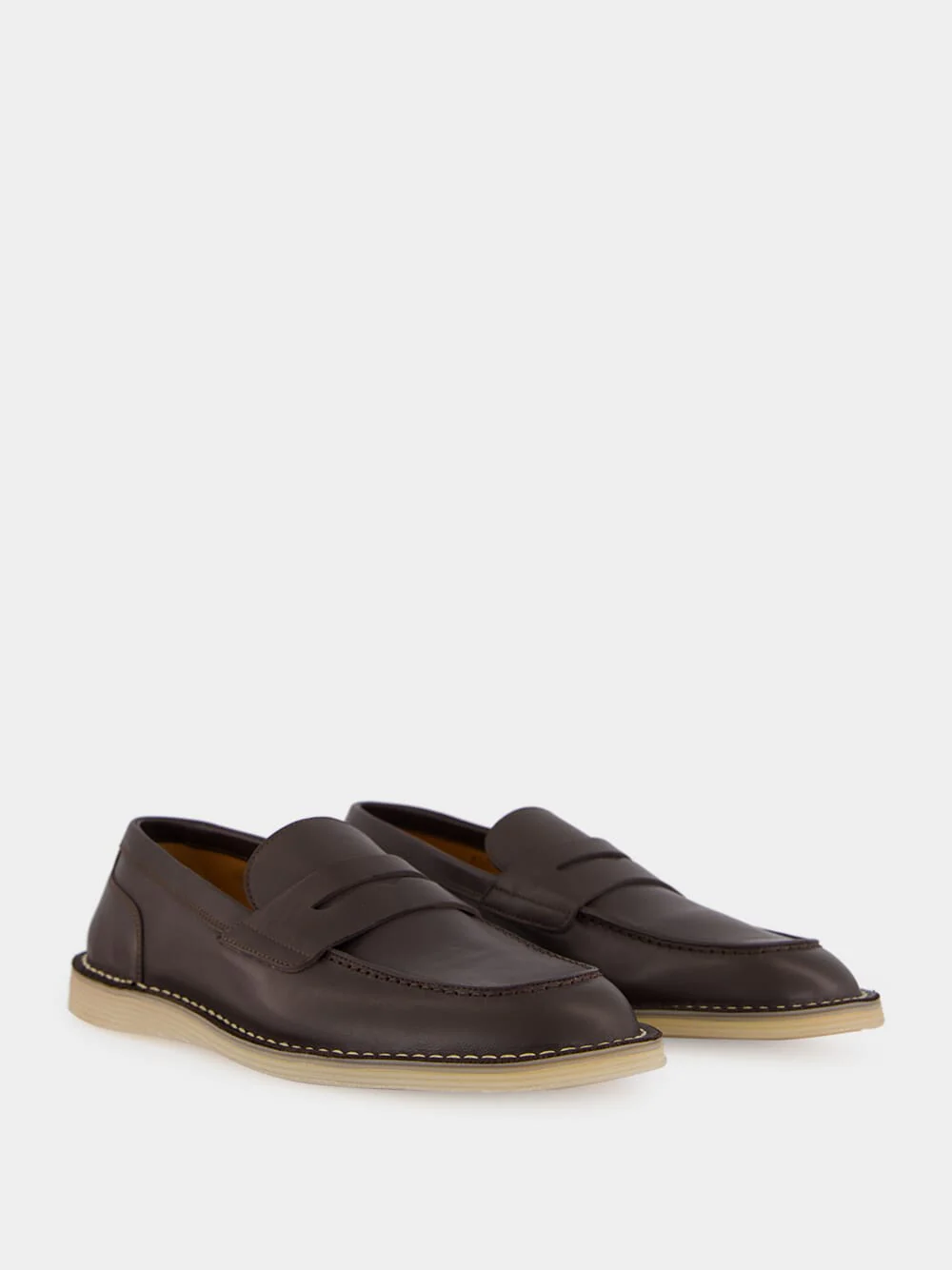 Brown Leather Loafers with DG Detail - Image 3
