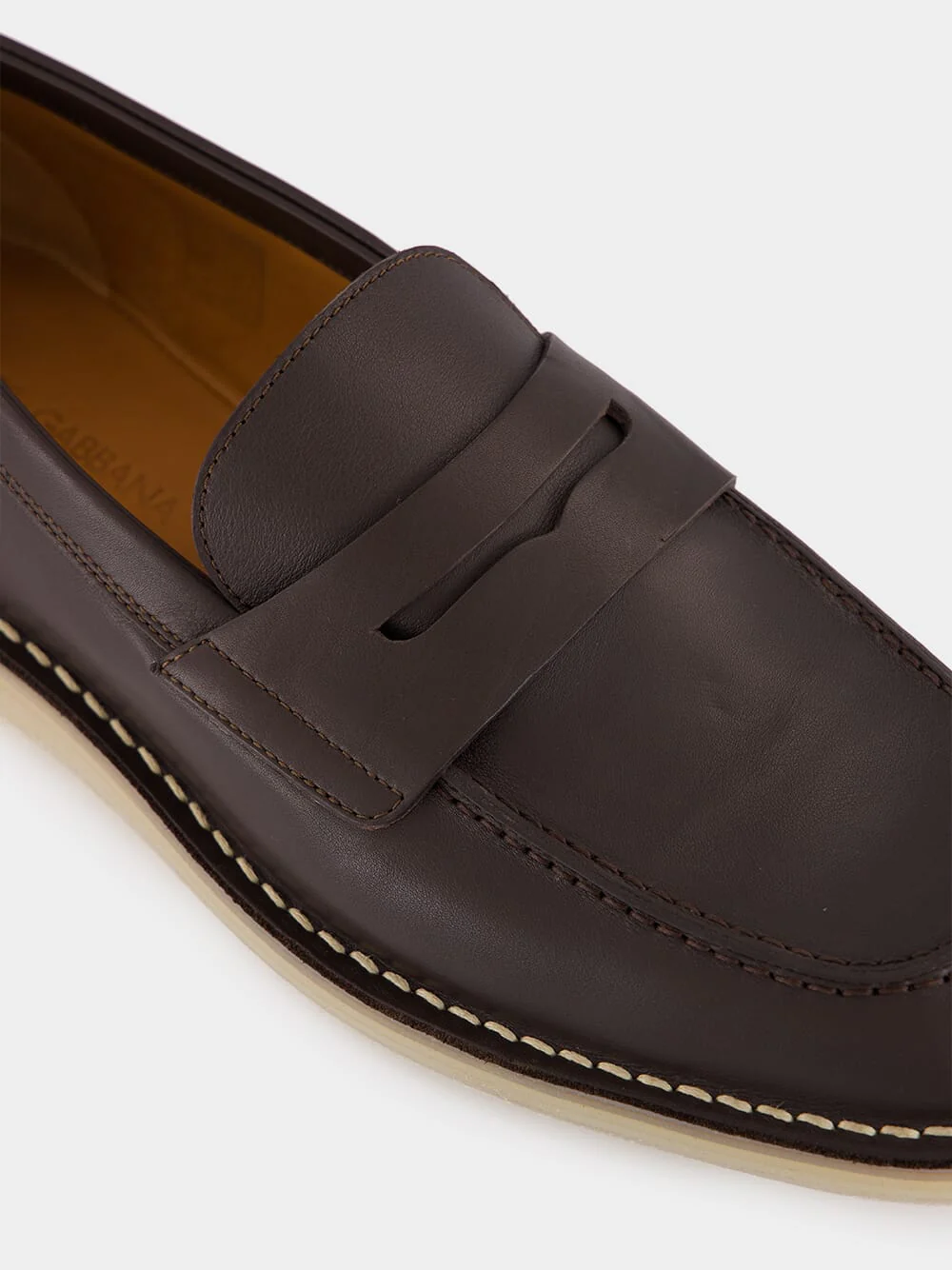 Brown Leather Loafers with DG Detail - Image 7