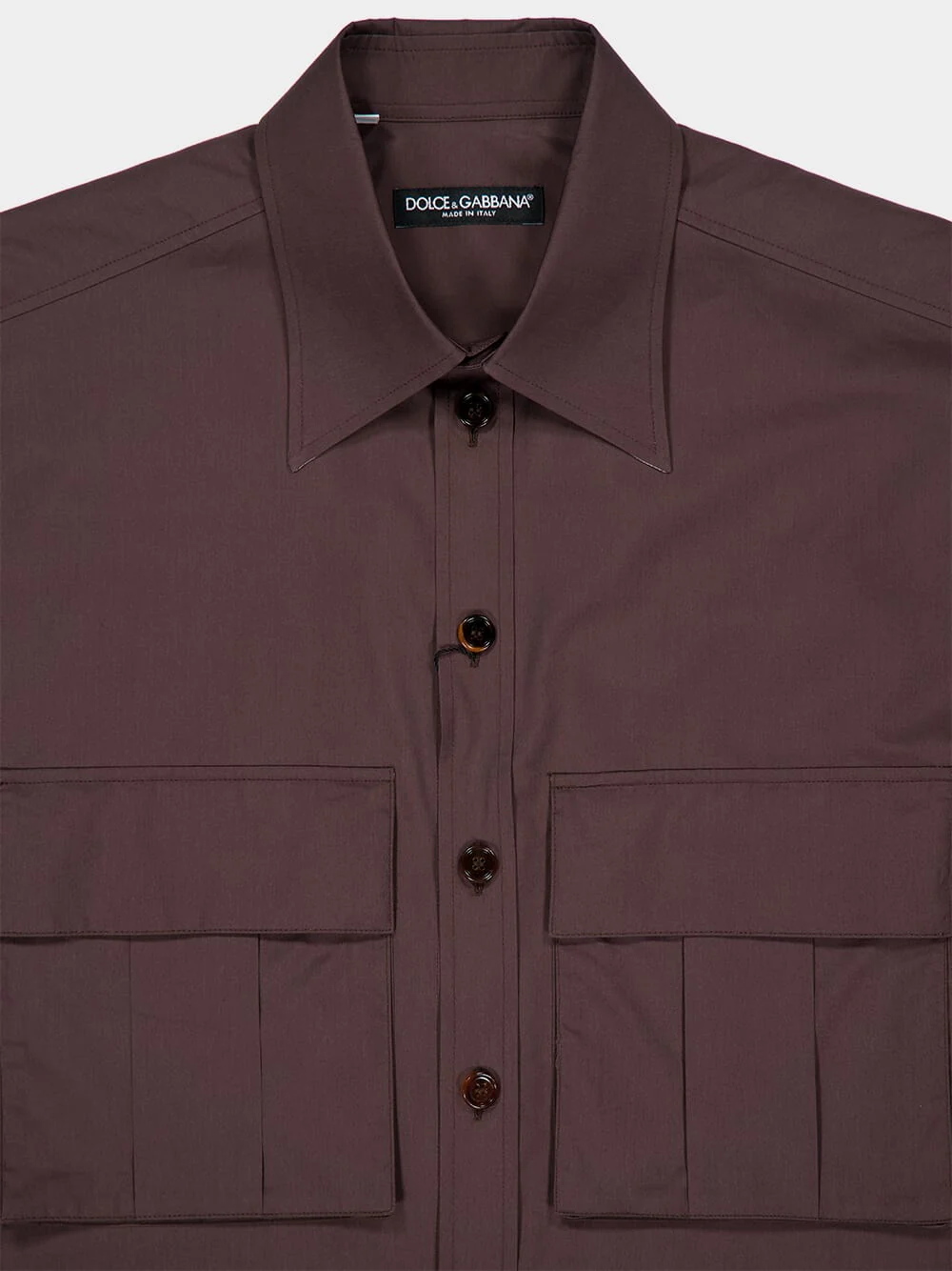 Brown Poplin Utility Shirt - Image 4