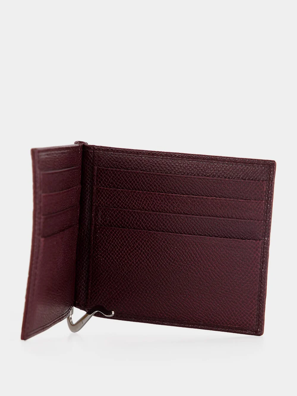 Burgundy Caiman Leather Bifold Wallet - Image 2