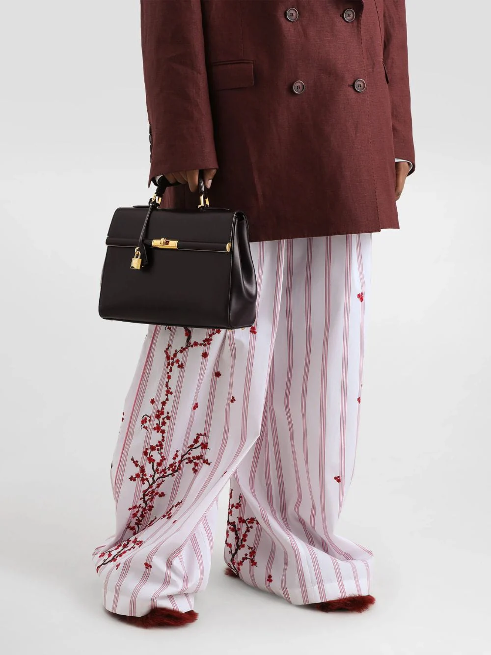 Burgundy Marlene Handbag in Palmellato Calfskin - Image 2