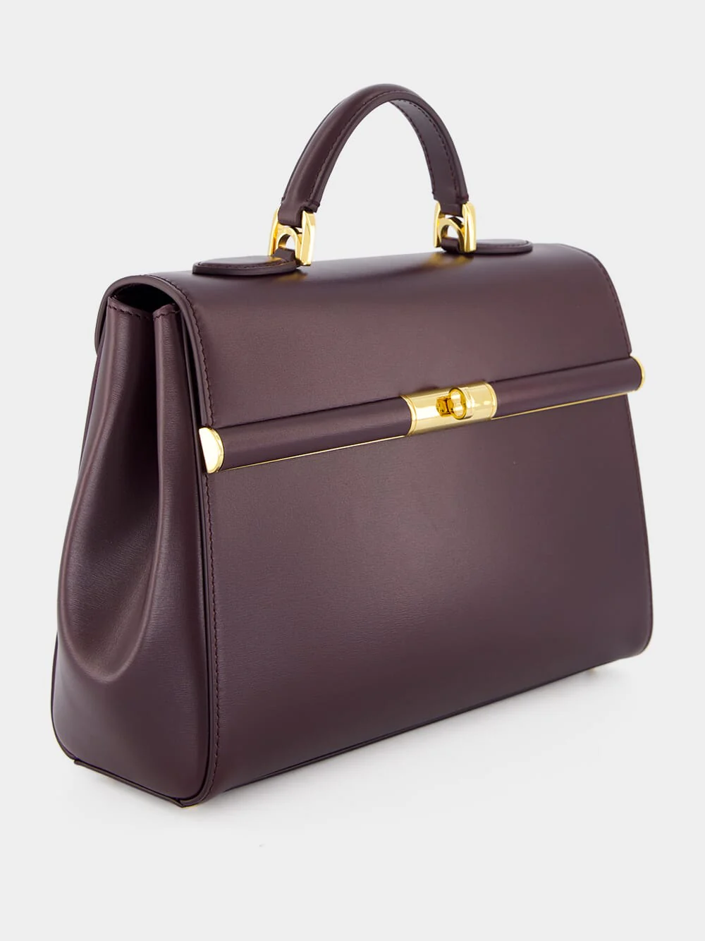 Burgundy Marlene Handbag in Palmellato Calfskin - Image 5